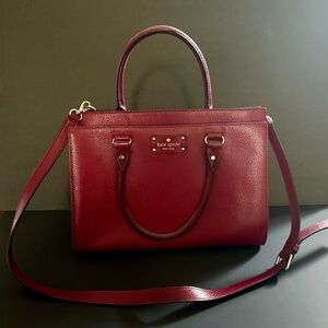 Kate Spade Raspberry Wellesley Durham Satchel Bag